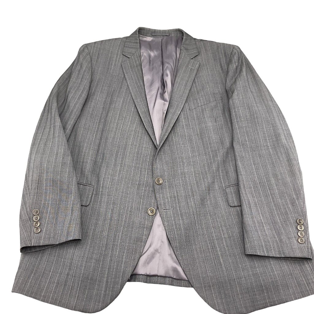 Ticknors Blazer Men 48 Black White Pink Stripe Wool Classic Career Bespoke Vtg